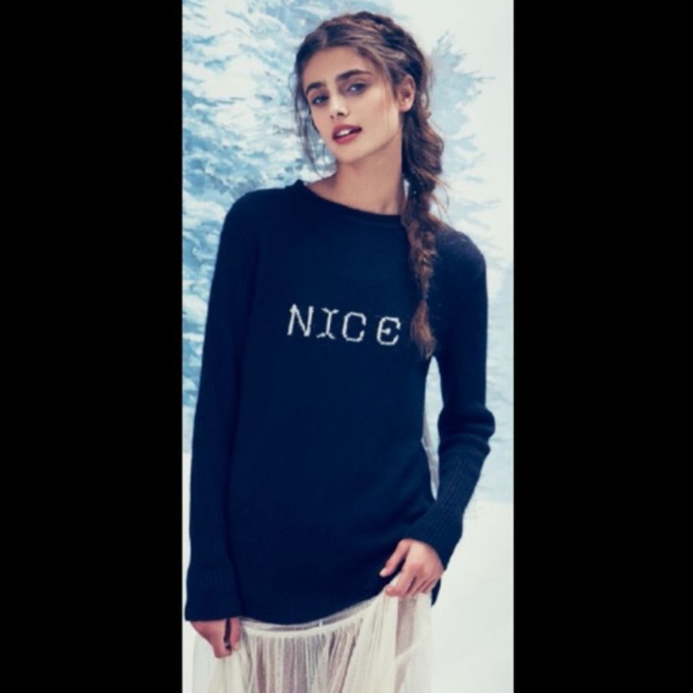 For Love & Lemons "NICE" Cotton/Angora Blend Sweater Sz S